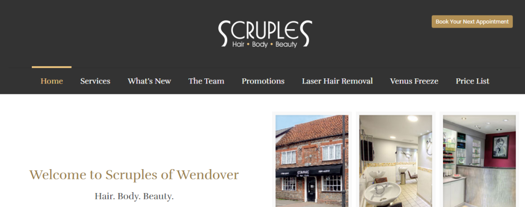 Scruples Website | Silvertoad, Luton