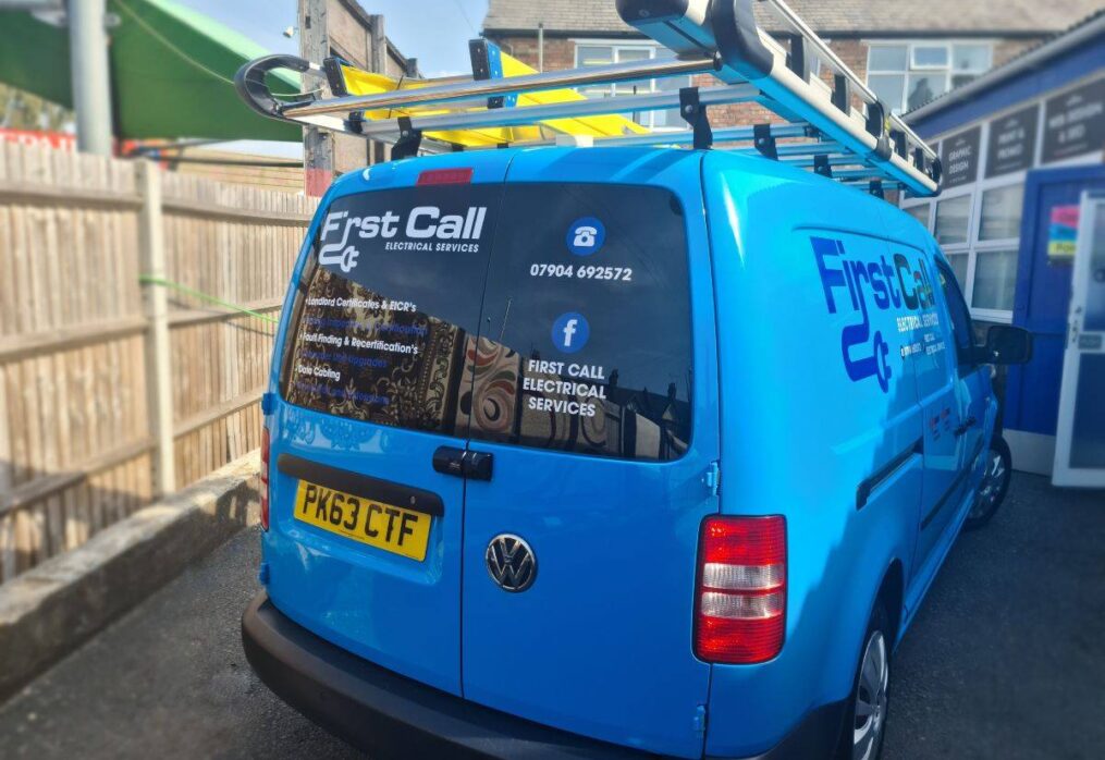 Branded Polo Shirts & Van Signage for First Call Electrical