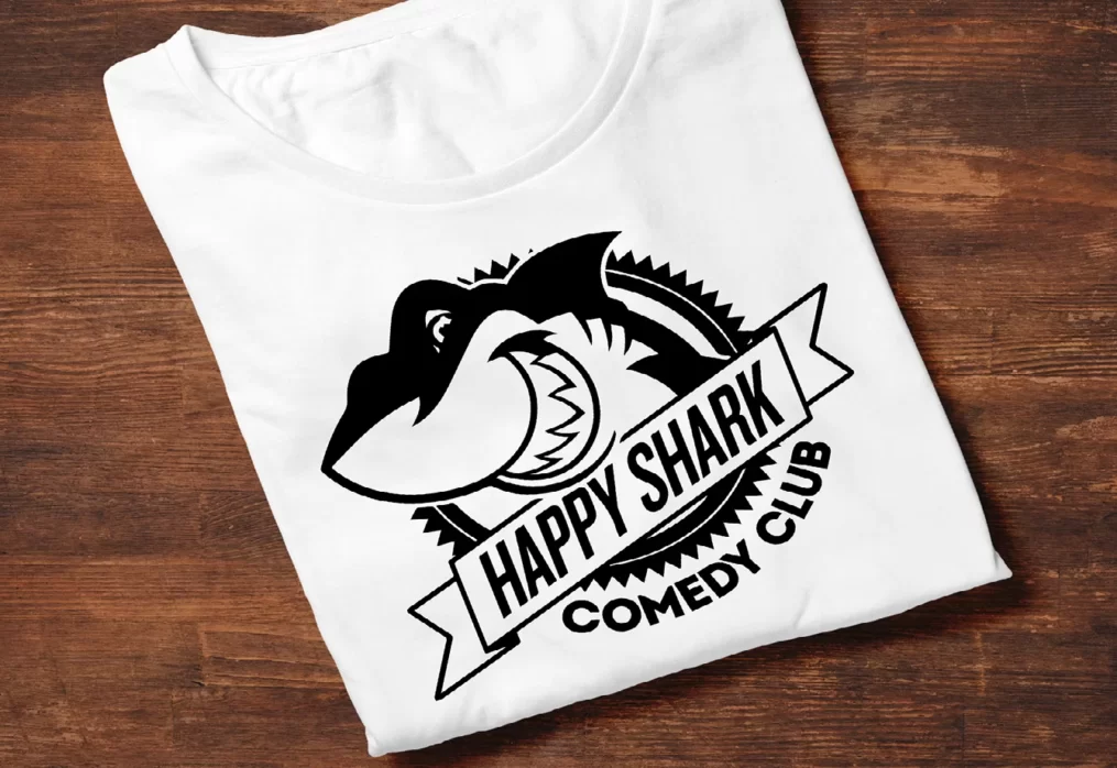 Happy Shark Comedy Club’s Brand New Clothing by Silvertoad Printing