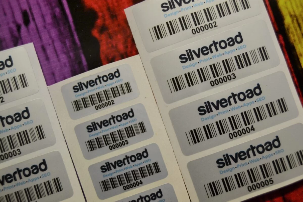 Silvertoad branded custom security labels